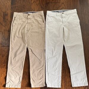 Sonoma Men's Tan flat front Chinos - 2 pairs - dark and light tan - sz 30x30
